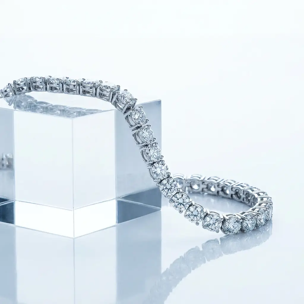 A diamond tennis bracelet