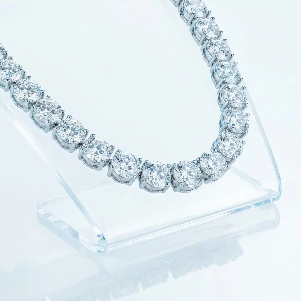 A diamond tennis necklace